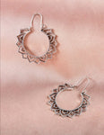 Boho Hollow Out Round Earrings Silver